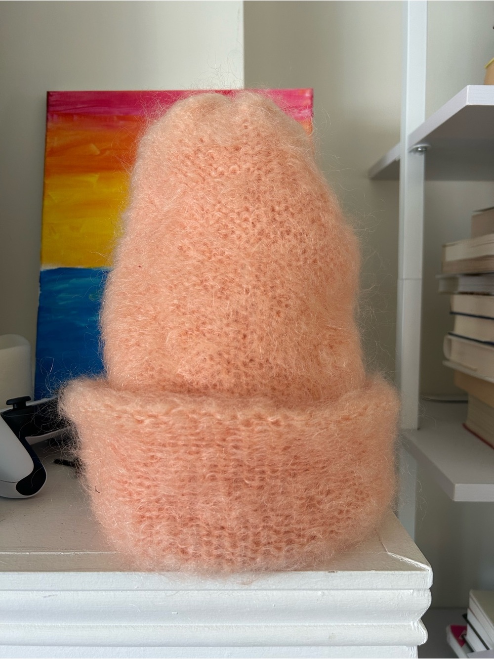 Heirloom Hats: Peach Knit Mohair Beanie